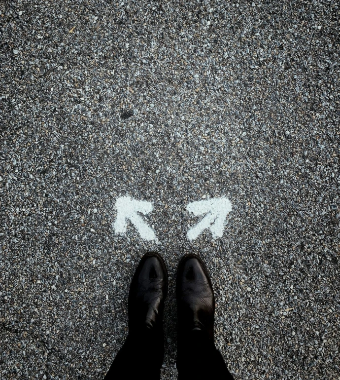 a person standing in the middle of a street